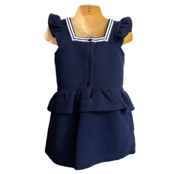 Janie and Jack Ruffle Navy Dress Size 2T - Picture 4 of 6